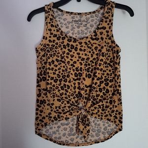 Women XS sleeveless top, rebellious one, leopard print